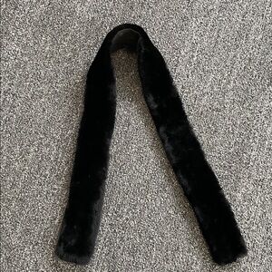 Vintage Black Fur Scarf / Long Fur Stole – Classic Old Hollywood Style
